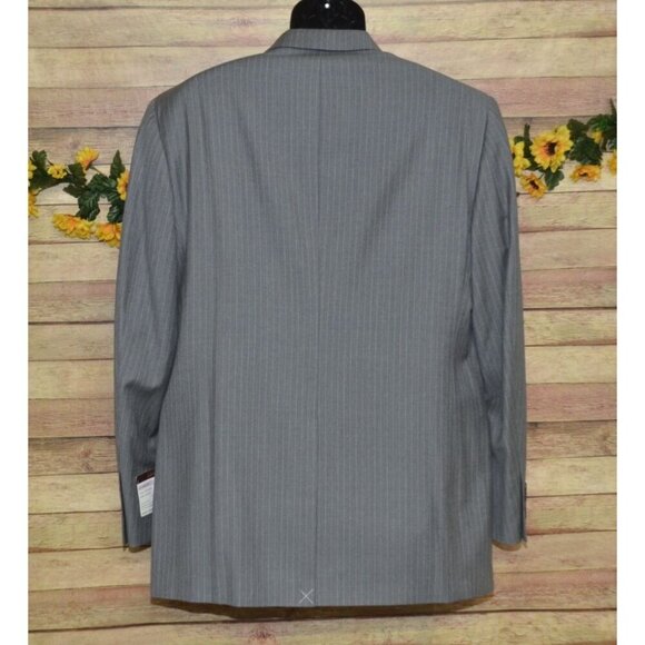 NWT Tasso Elba Blazer Mens 42L Gray Pinstripe Super 110s Wool Suit Jacket Career - Picture 7 of 13